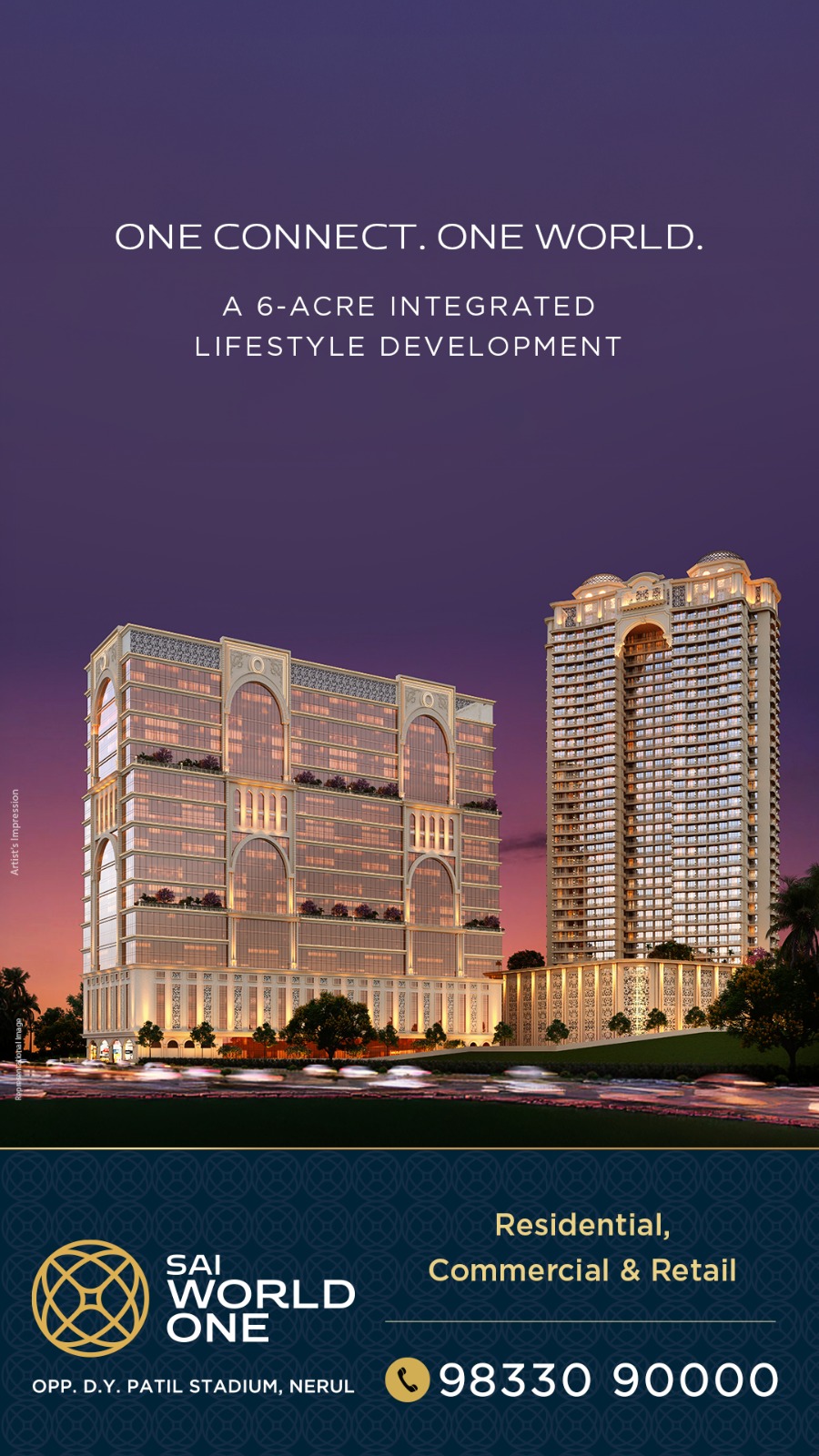 Flat for sale in Neraul Sai World One