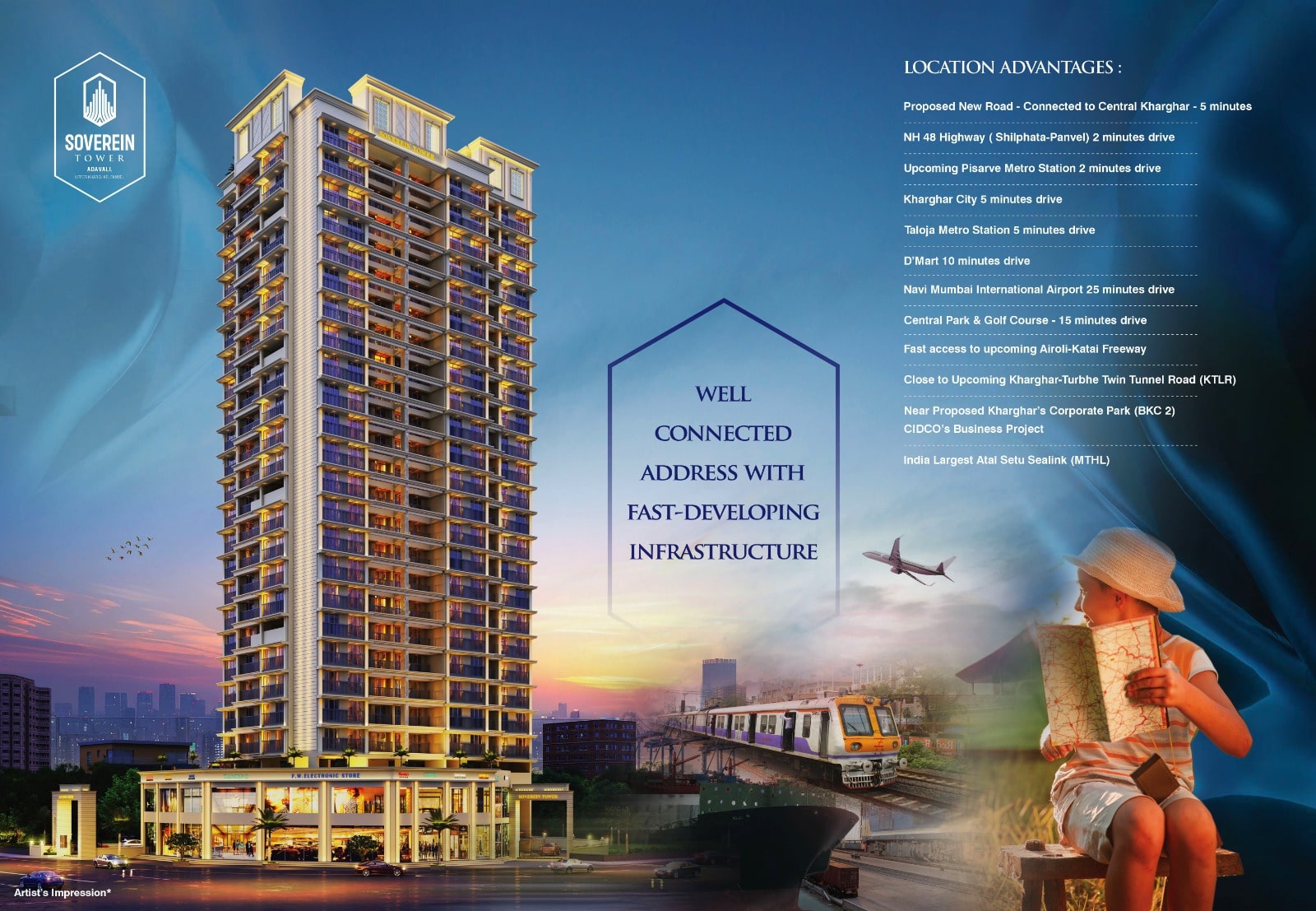 2bhk flat in Soverein Tower Upper Kharghar